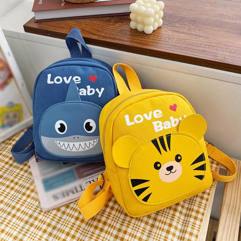 Ba Lô Canvas In Họa Tiết Hoạt Hình Có Dây Đeo Điều Chỉnh Được Cho Bé Trai Và Bé Gái Đi Học Du Lịch