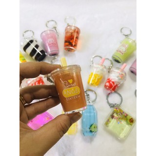 Móc khóa trà sữa, kem cute