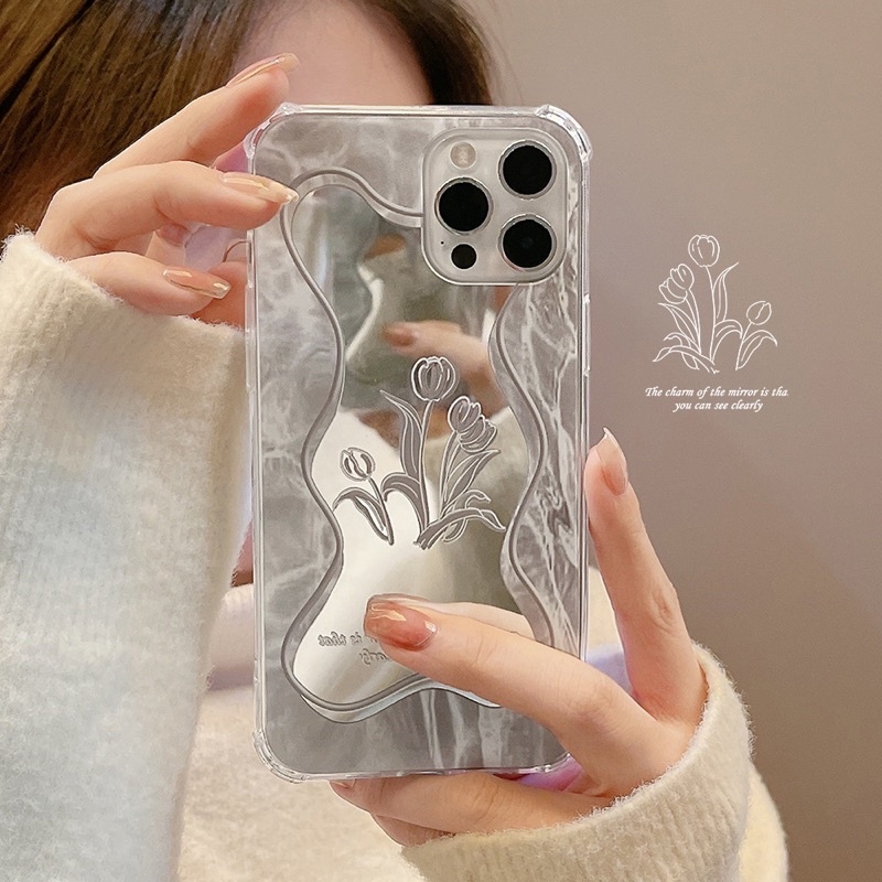 (SIÊU RẺ) Ốp lưng iphone gương sóng the charm of the mirror 7plus/8/8plus/x/xr/xs/11/12/13/pro/max/plus/promax