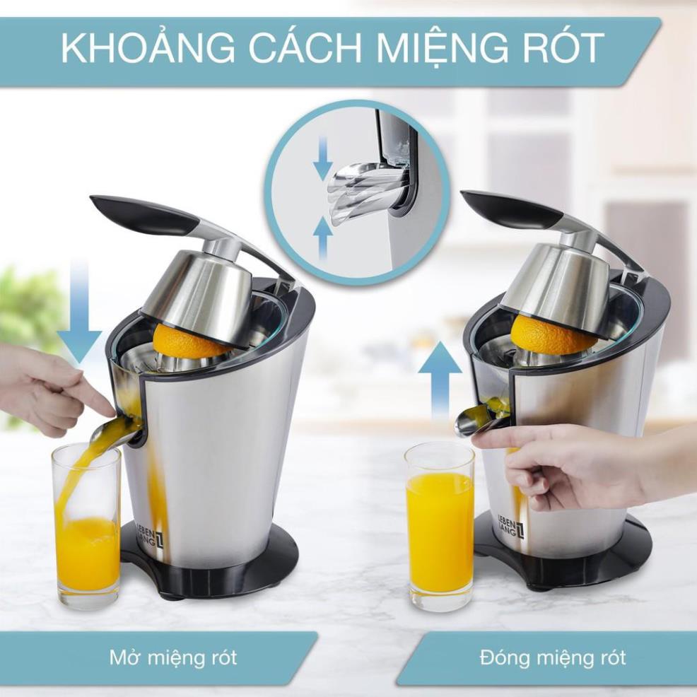 [Mã ELHA22 giảm 6% đơn 300K] Máy vắt cam ép cam LEBENLANG - LBC388của Đức bằng inox cao cấp bảo hành 24 tháng