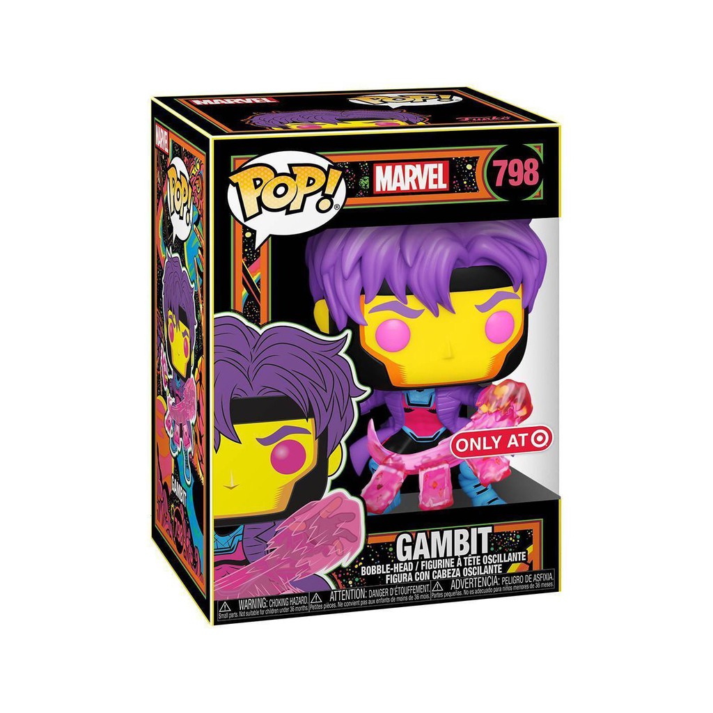 Đồ chơi mô hình funko pop 798 Gambit (Black Light) - Marvel
