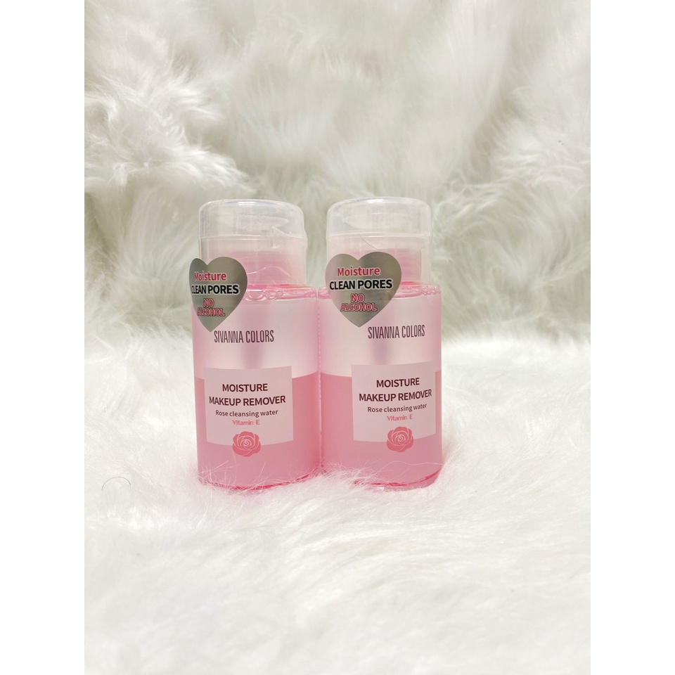 Nước tẩy trang không cồn Sivanna cOLORS tinh chất Hoa Hồng &amp; Vitamin E Thái Lan 180ml