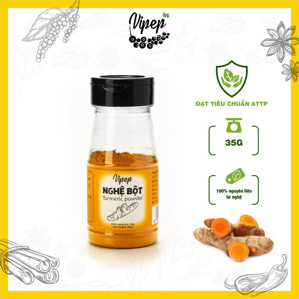 Tinh bột nghệ Vipep 35g dùng viên với mật ong uống tốt cho sức khoẻ, sáng da, giảm thâm mụn