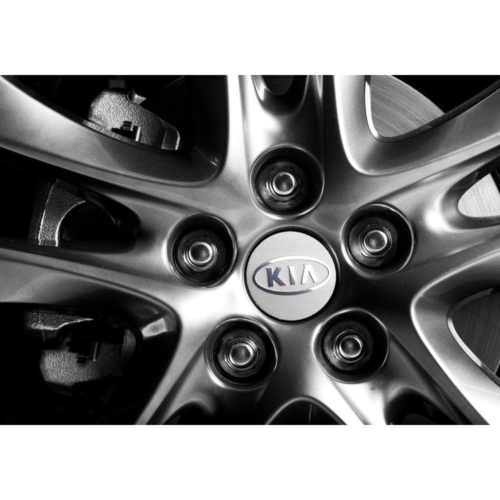 Set 4 miếng dán trang trí trục bánh xe hơi 56mm Kia K3 K5