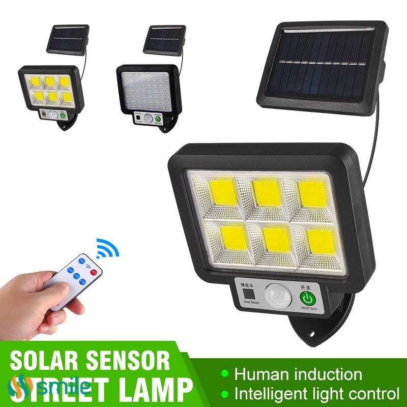 Năng Lượng Mặt Trời Đèn LED Đường Phố Với 3 Chế Độ Ngoài Trời Đèn Điều Khiển Từ Xa Chống Thấm Nước Năng Lượng Mặt Trời Chiếu Sáng Ngoài Trời Tường Chạy Bằng Cảm Biến Chuyển Động Sân Vườn tự Động Cảm Ứng♣