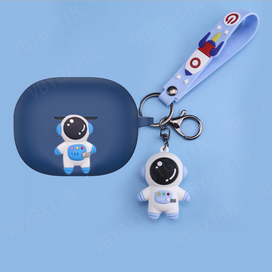 Vỏ Bảo Vệ Hộp Sạc Tai Nghe OPPO Enco air / air2 Bằng Silicon Hình Phi Hành Gia/Mèo/Cún/Gấu Trúc Có Móc Khóa