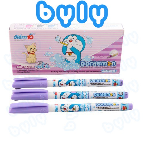 Bút lông kim Điểm 10 Doraemon 𝑻𝒉𝒊𝒆̂𝒏 𝑳𝒐𝒏𝒈 TP-FL08/DO ngòi 0.3mm