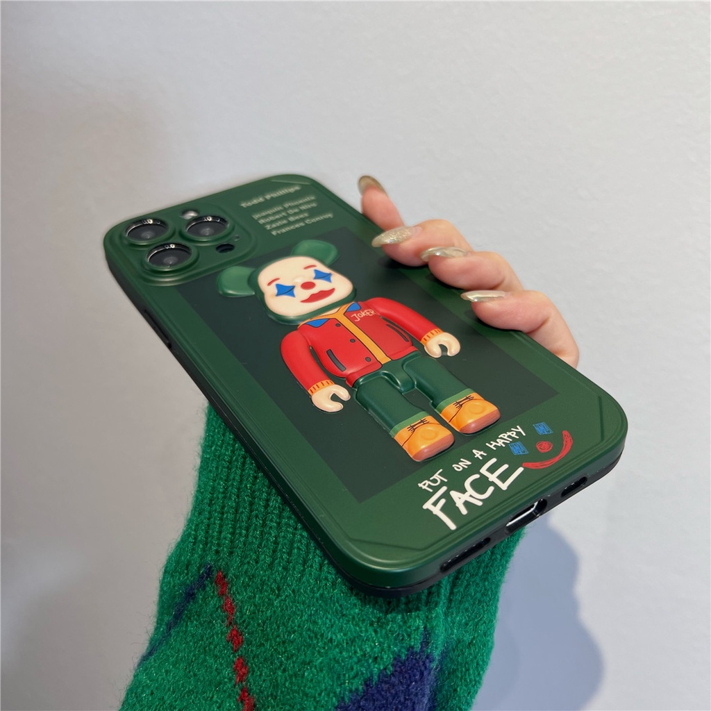 Ốp điện thoại nhựa cứng họa tiết gấu joker 3d thích hợp cho iphone13 12 mini 11 pro max 6/6s 7/8plus se2 x/xs xr