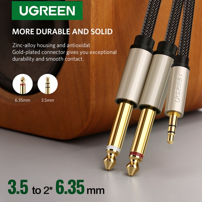 Ugreen Cáp Âm Thanh Mạ Vàng Chuyển Đổi Từ Giắc Cắm 3.5mm Sang 6.35mm 6.5mm