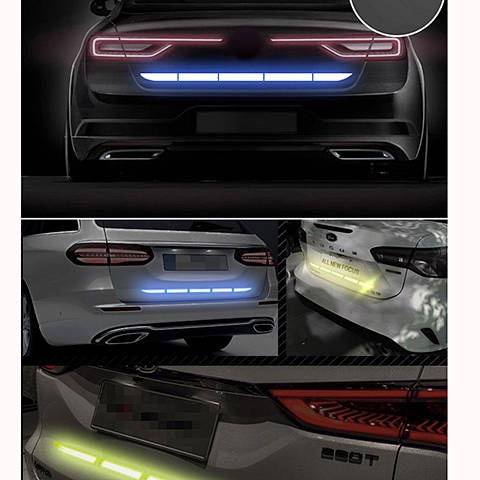 Car Trunk Reflective Stickers Long Tail Box Stickers Rear Bumper Bumper Strip Scratch Cover Open Open Door Warning Stickers Strip 3ZO0