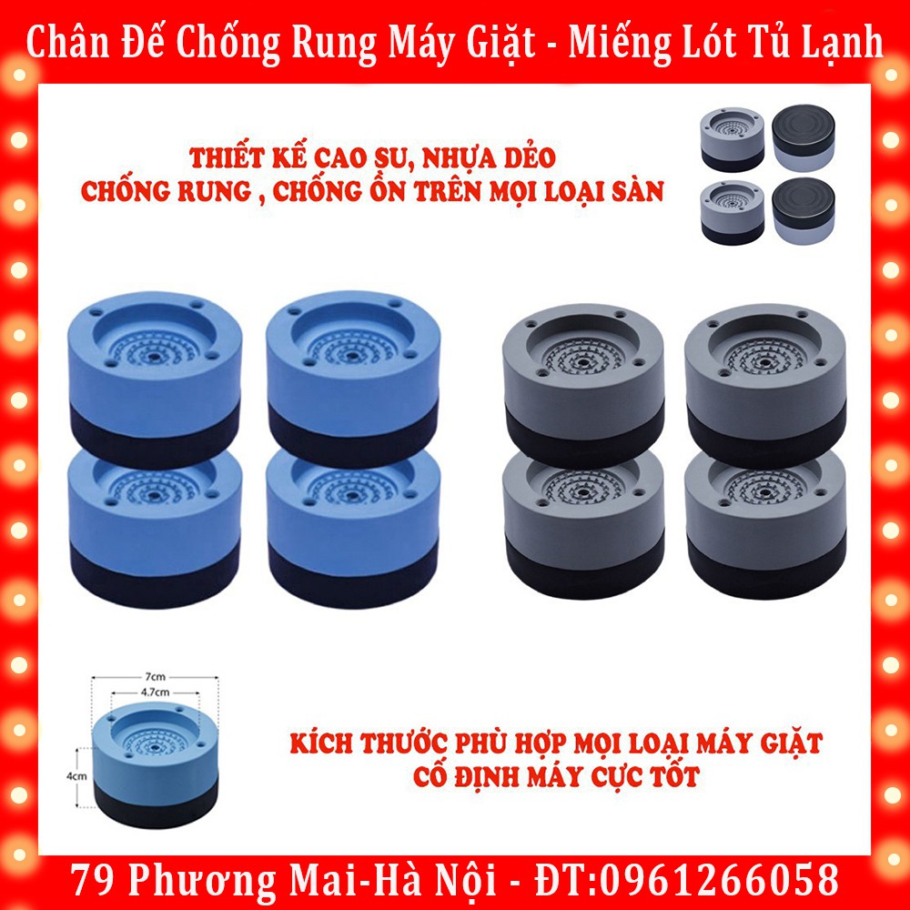 Bộ 4 Chân Đế Chống Rung Máy Giặt - Miếng Lót Tủ Lạnh