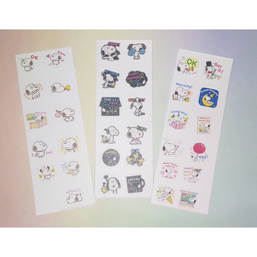 sticker snoopy SI42 sticker hoạt hình cute hình dán dễ thương trang trí dán sổ dán điện thoại 1 tờ bullet journal