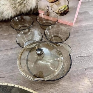 Bộ tô 5 Món thủy tinh phong cách Châu Âu cao cấp cực sang, chịu nhiệt cực tốt