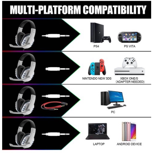 FOR PC/PS3/PS4/XBOX Tai Nghe Gaming Chính Hãng ASPOR A216, Có MIC, Hỗ Trợ PS4/XB1S/XBXS/PC/Laptop/Điện Thoại...