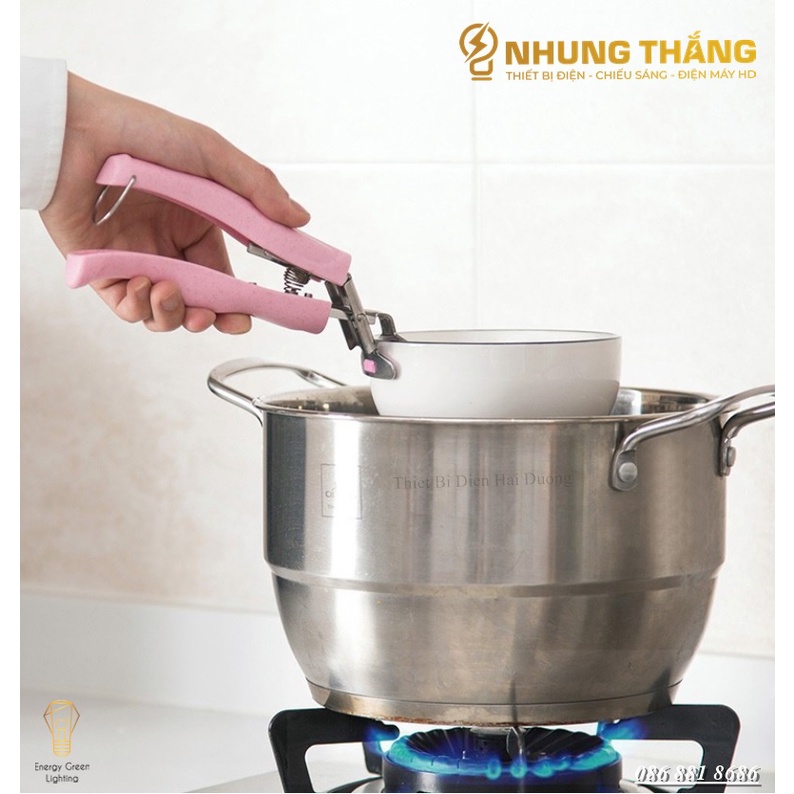 Kẹp Gắp Đồ Nóng , Đồ Hấp Bằng Inox Chống Trượt - Tay Cầm Nhựa Cách Nhiệt - An Toàn Tiện Dụng - Màu Random