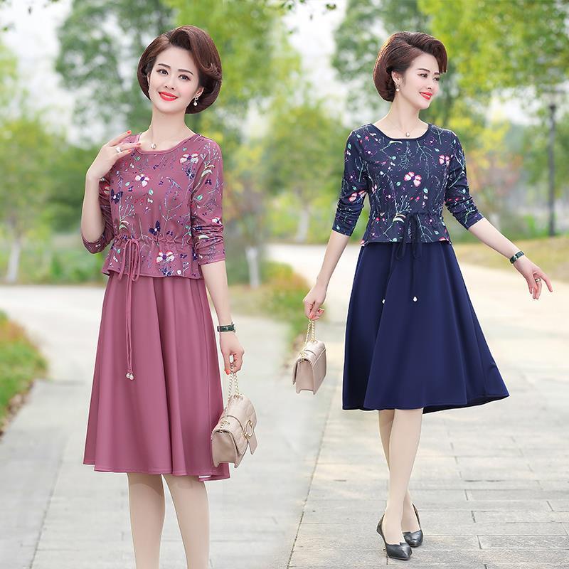 ♛❍Váy mùa xuân của mẹ 40 tuổi 50 hè mới phụ nữ trung niên