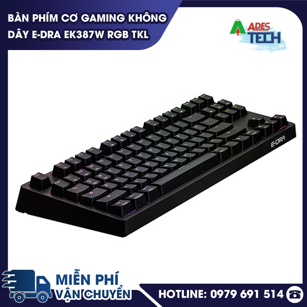 Bàn phím cơ Gaming không dây EDRA EK387W RGB TKL Bảo hành 24 tháng