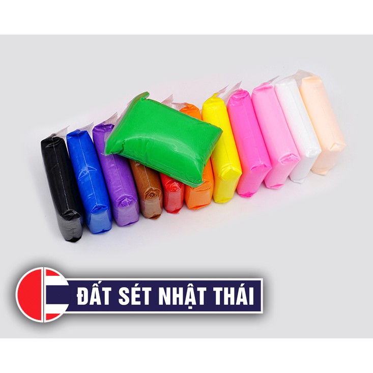 Đất Sét Nặn Bột Nặn Nhật Thái An Toàn 12 Màu Nguyên Bộ