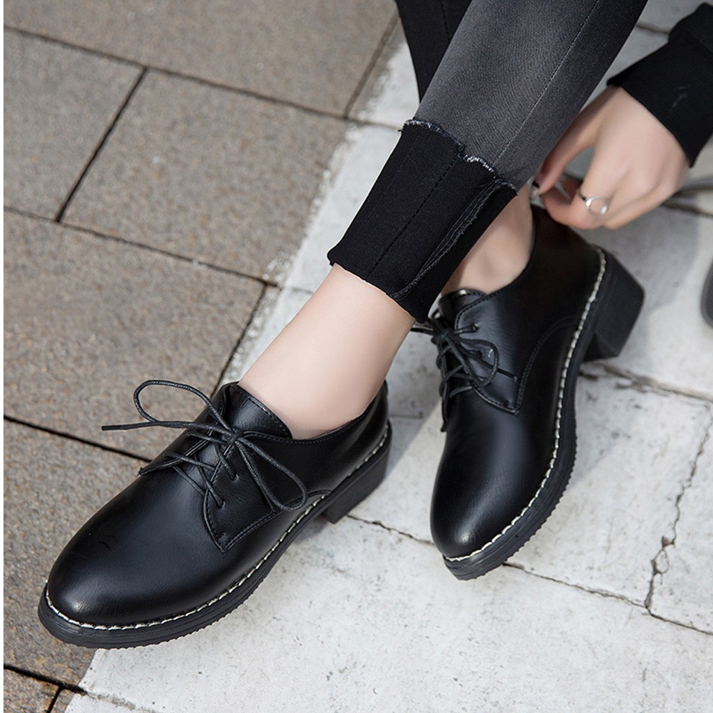 Giày Oxford Nữ Da Đế Cao 4cm Cá Tính Phong Cách Hàn Quốc ST57 - Mery Shoes