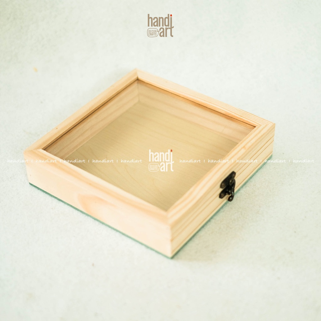 Hộp gỗ trang trí 20x20x4.5cm - Hộp đèn 3D, tranh hộp