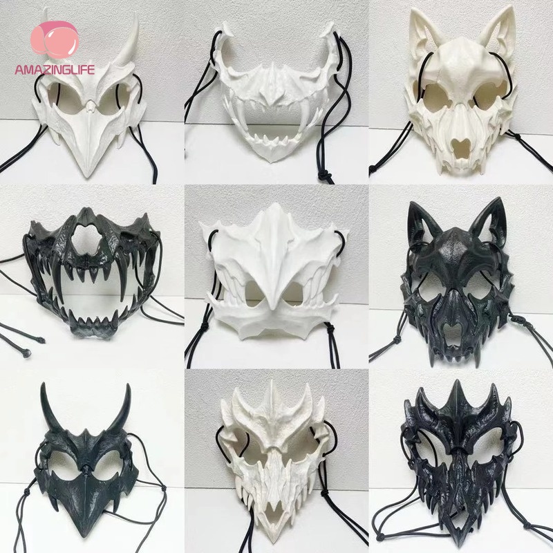 Mặt Nạ Hóa Trang Halloween Hình Quỷ Răng Dài Độc Đáo