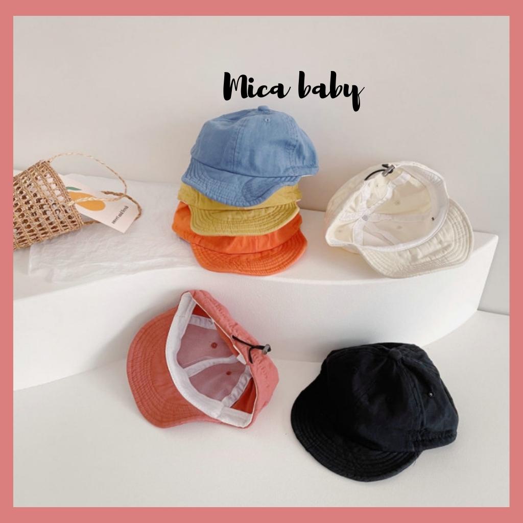 Mũ lưỡi trai vải mềm màu trơn xinh xắn cho bé Mica Baby MH131