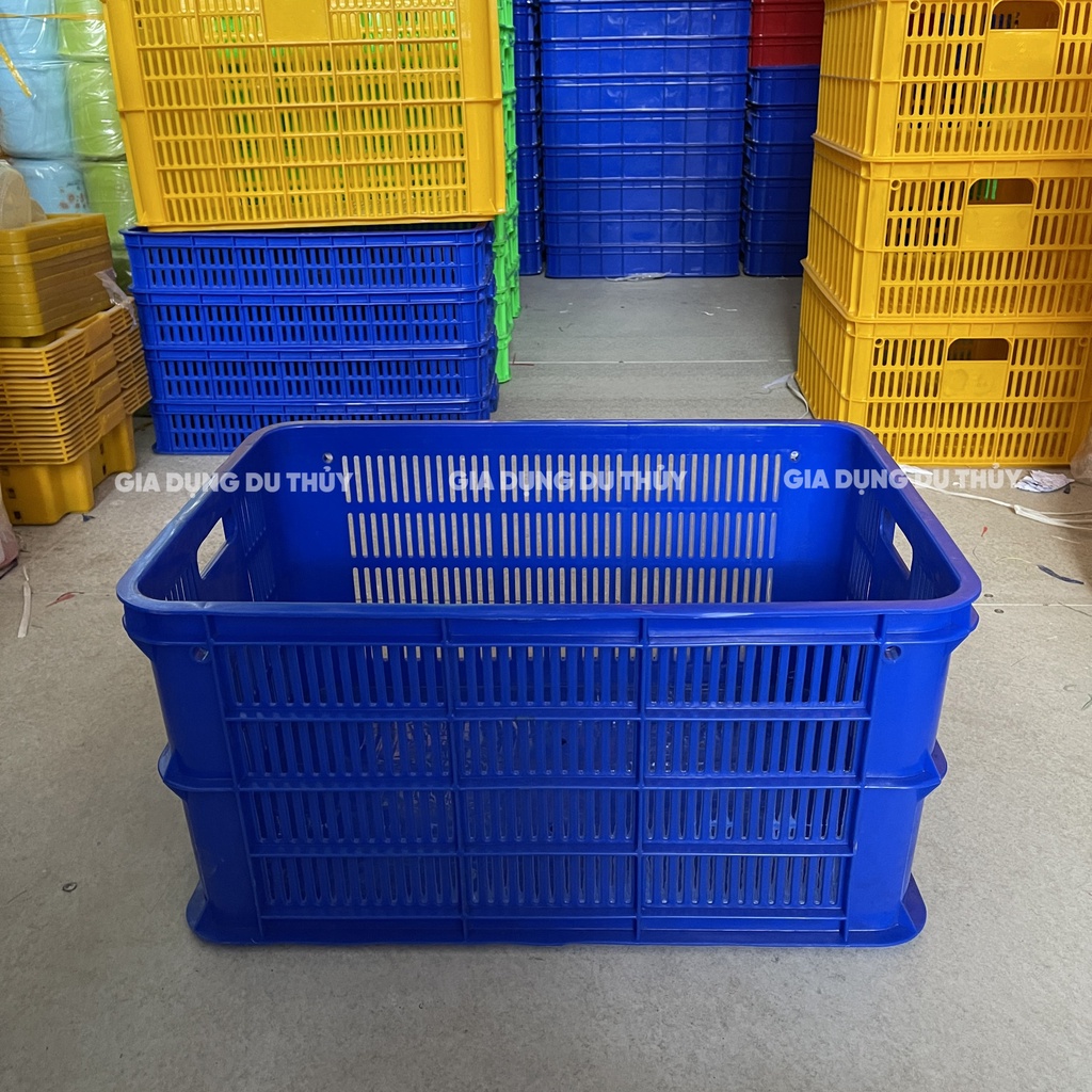 Sóng nhựa hở - rổ nhựa hở 3T1 (61x42x31 cm) nhựa chính phẩm chắc bền đẹp của tổng kho gia dụng Du Thủy