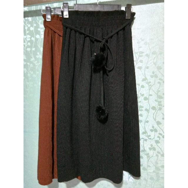 Chân váy len xoè dáng dài kèm đai | BigBuy360 - bigbuy360.vn
