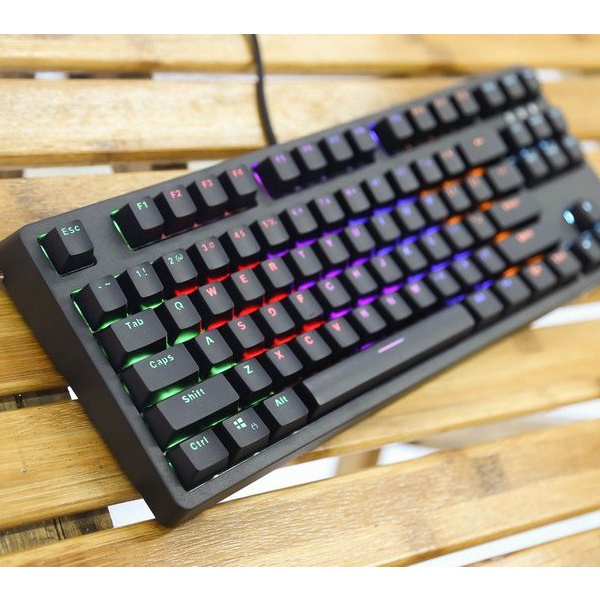 Bàn phím Cơ Edra EK387 RGB , Rainbown - Đen / Trắng / Hồng ( Blue , Brown , Red Switch )