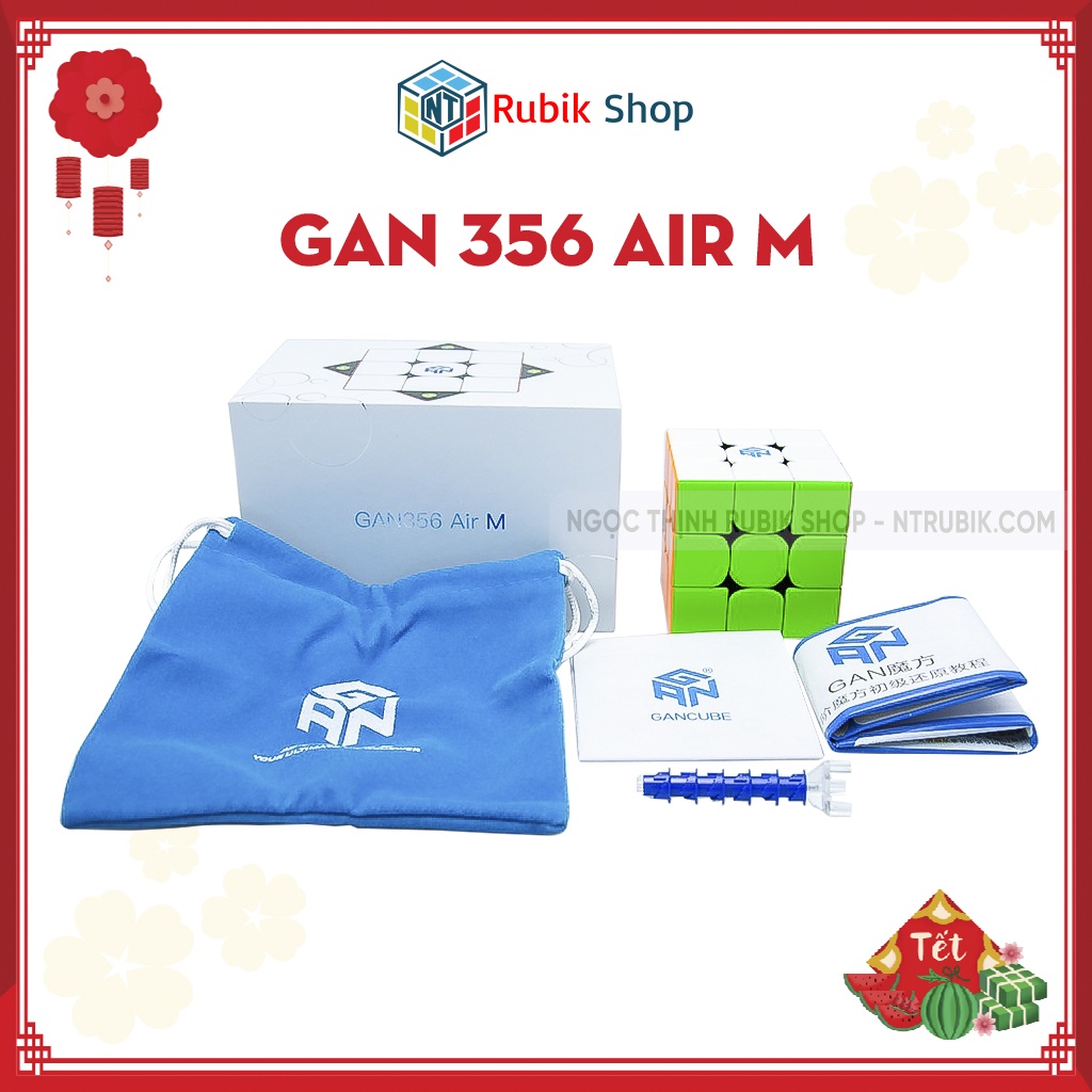 [Siêu Phẩm] Rubik 3x3x3 Gan356 AIR M flagship 2020 Stickerless / Đen (Hãng Mod Nam Châm)