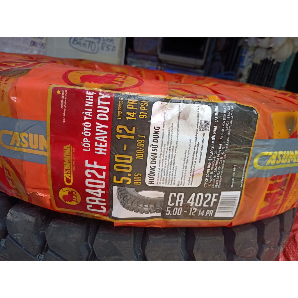 Lốp xe tải  Casumina 500-12 14PR CA402F hoa ngang