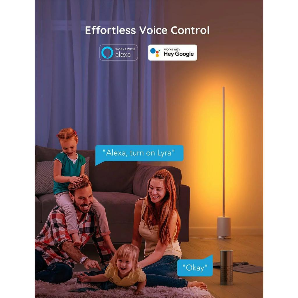 Đèn LED trang trí góc tường Govee Lyra RGBICWW Corner Floor Lamp H6072 | Thiết kế tối giản, tùy chỉnh thông minh