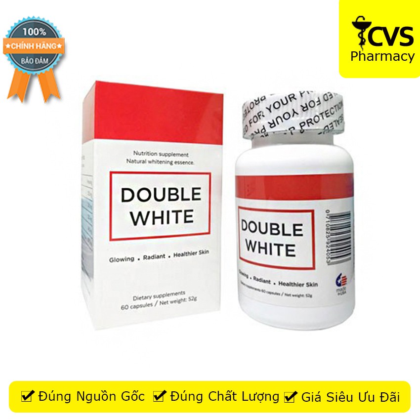 Viên Uống DOUBLE WHITE - Giúp Dưỡng Trắng Da, Đánh Bay Vết Nám (Lọ 60 viên)