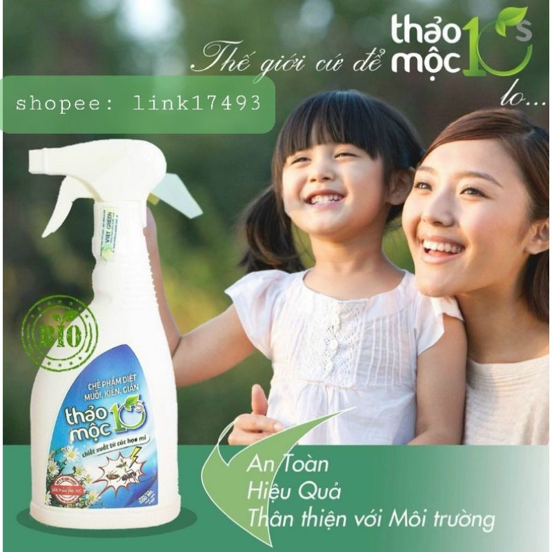 Thảo Mộc 10s - Xịt Chống MUỖI, KIẾN, GIÁN - An toàn trẻ nhỏ