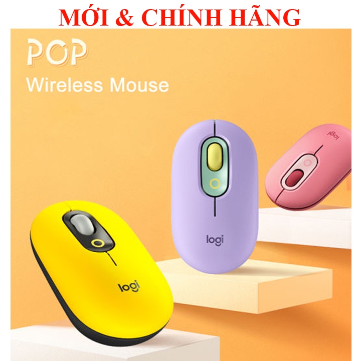 Chuột không dây bluetooth Logitech POP MOUSE giảm ồn, nút emoji tùy chỉnh, M350