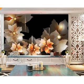 Tranh dán tường Hoa đỗ quyên nghệ thuật bí ẩn, tranh dán tường 3d hiện đại (tích hợp sẵn keo) MS662601
