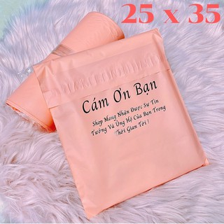 10 Túi Gói Hàng Dùng Thử Màu Hồng Đào Size 25x35