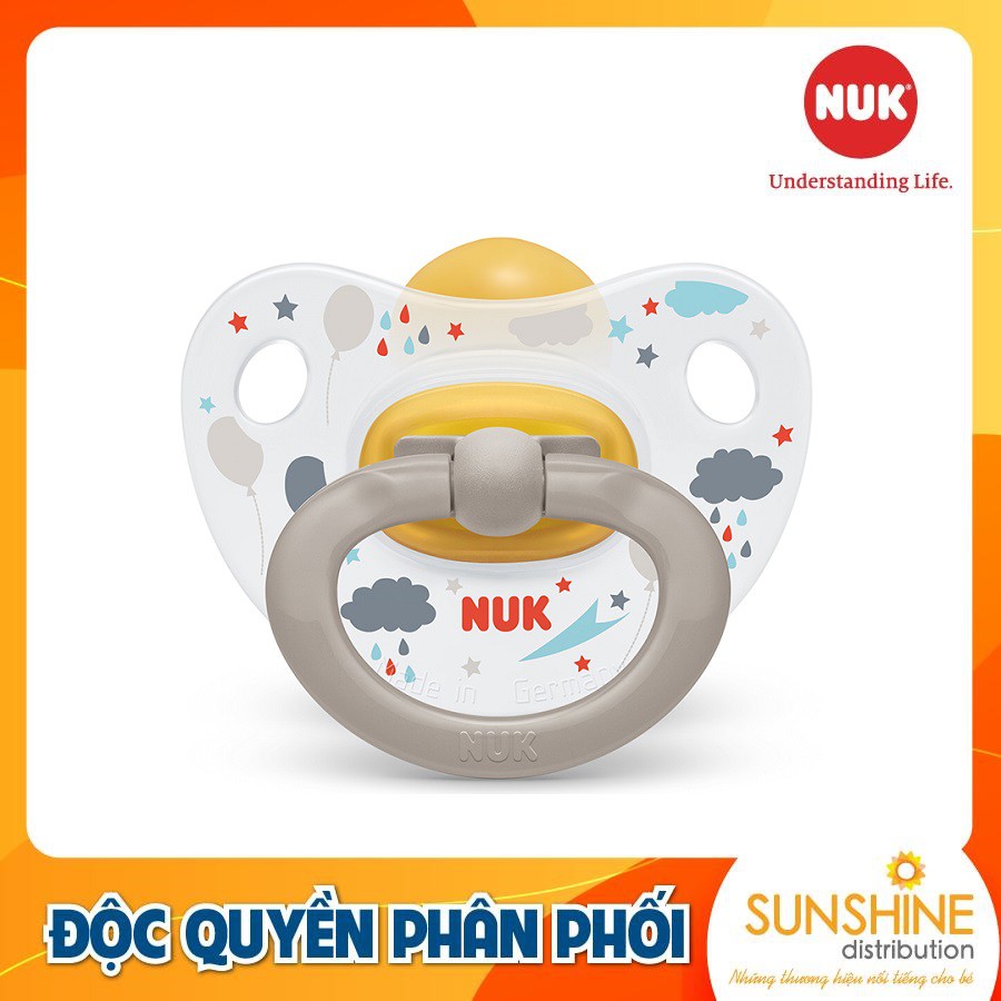 Bộ 2 ti giả NUK Happykids cao su mềm dẻo núm ti dẹt chỉnh nha (0-6-18 tháng)