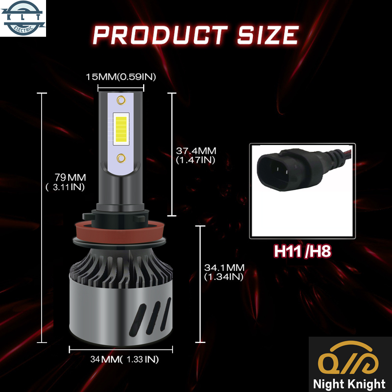 【KLT】1 Cặp Đèn Pha Led 14000lm H4 H1 H3 H7 H8 H9 H11 H16 9005 Hb3 9006 Hb4 3000k 4300k 6000k 8000k