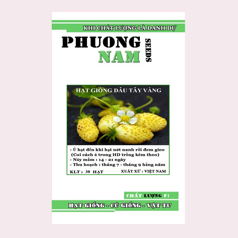 Hạt giống dâu tây vàng chata lượng F1 túi 30 hạt