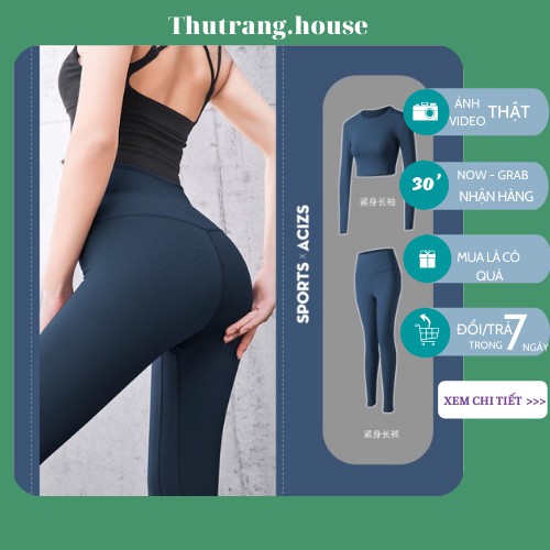 Quần legging nữ dài cạp cao tập thể thao gym yoga nâng mông M01