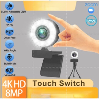Webcam 1080p 2k 4k Hd Có Đèn Cho Máy Tính