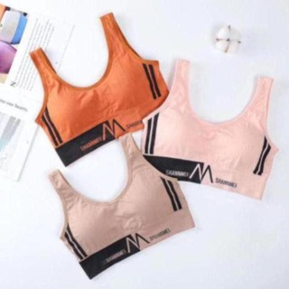 Áo bra tập gym yoga phối sọc đen trắng có mút nâng ngực