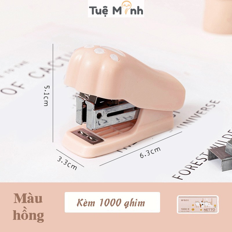 Dập ghim chân mèo K33 kèm 1000 kim bấm dễ thương nhỏ gọn