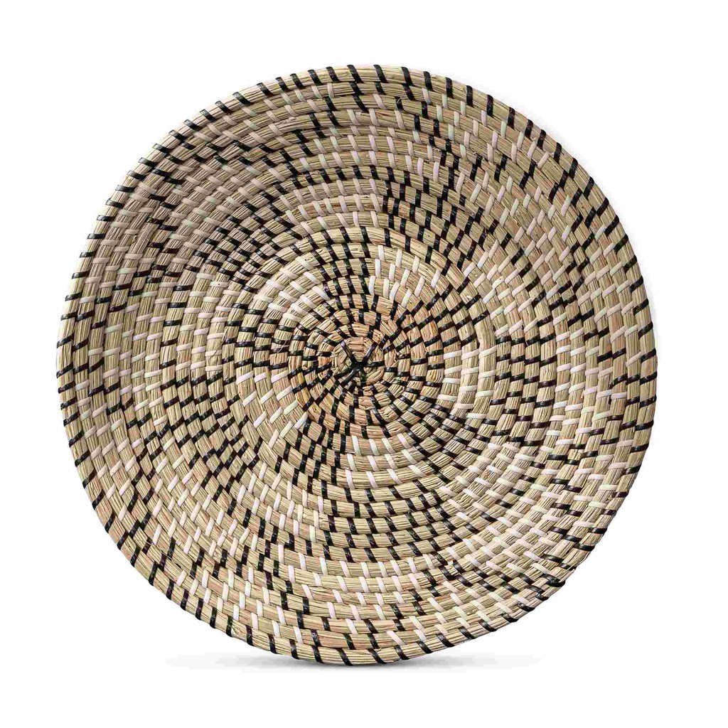 Đĩa cói trang trí tròn, bày hoa quả đồ ăn nhẹ, đồ cá nhân, treo tường, decor phòng ăn, phòng khách Bắc Âu họa tiết 94