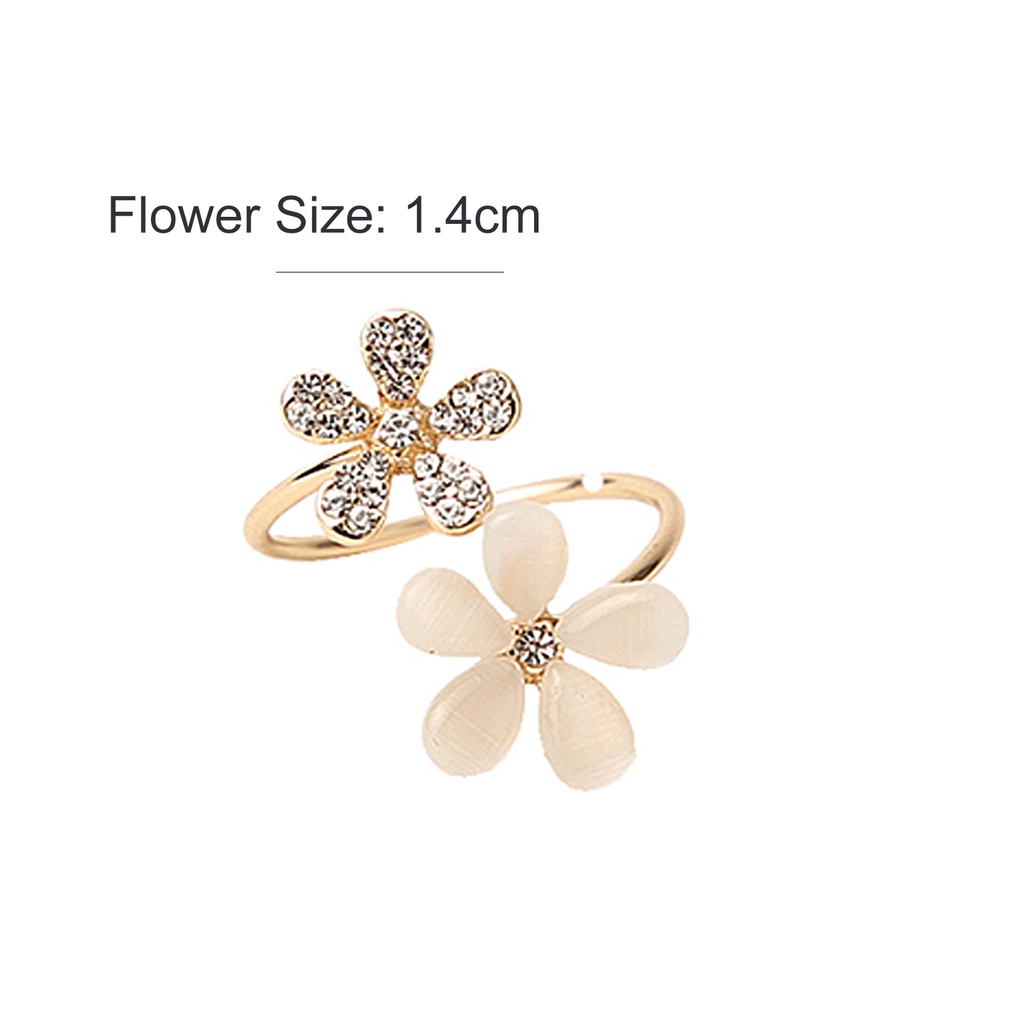 Nhẫn bạc 925 thiết kế hình hoa đính đá xinh xắn sang trọng dành cho nữ