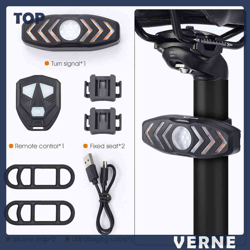 Đèn LED Tín Hiệu Đuôi Xe Đạp Thông Minh VERNE Kèm Điều Khiển Từ Xa