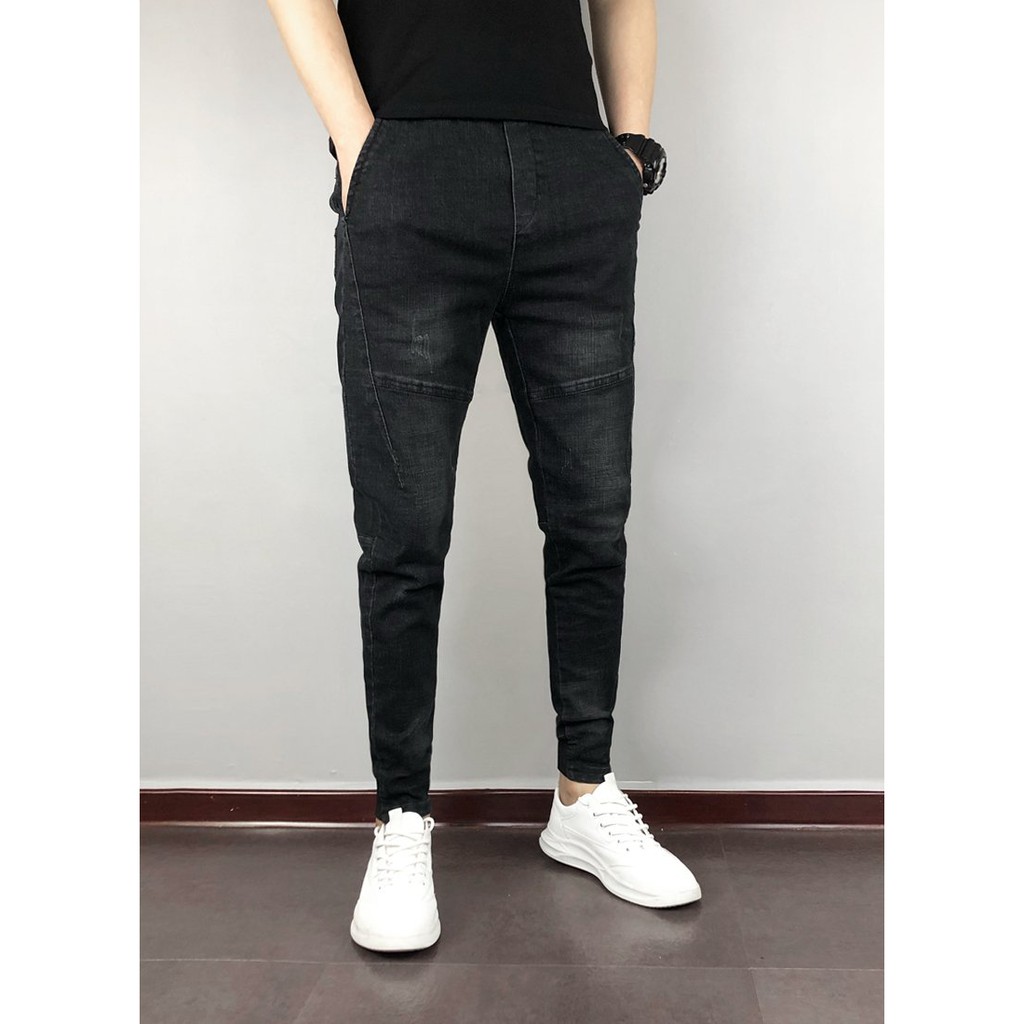 Quần Jean Nam Jogger Quần Bò Cạp Chun Bó Gấu - Xu Hướng Quần Jean Nam Chun Ống Bó Có Video