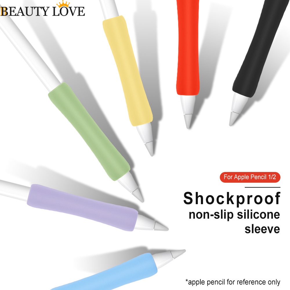 Vỏ Bảo Vệ Bằng Silicon Mềm Chống Trầy Màu Trơn Cho Bút Cảm Ứng Apple Pencil 1 / 2