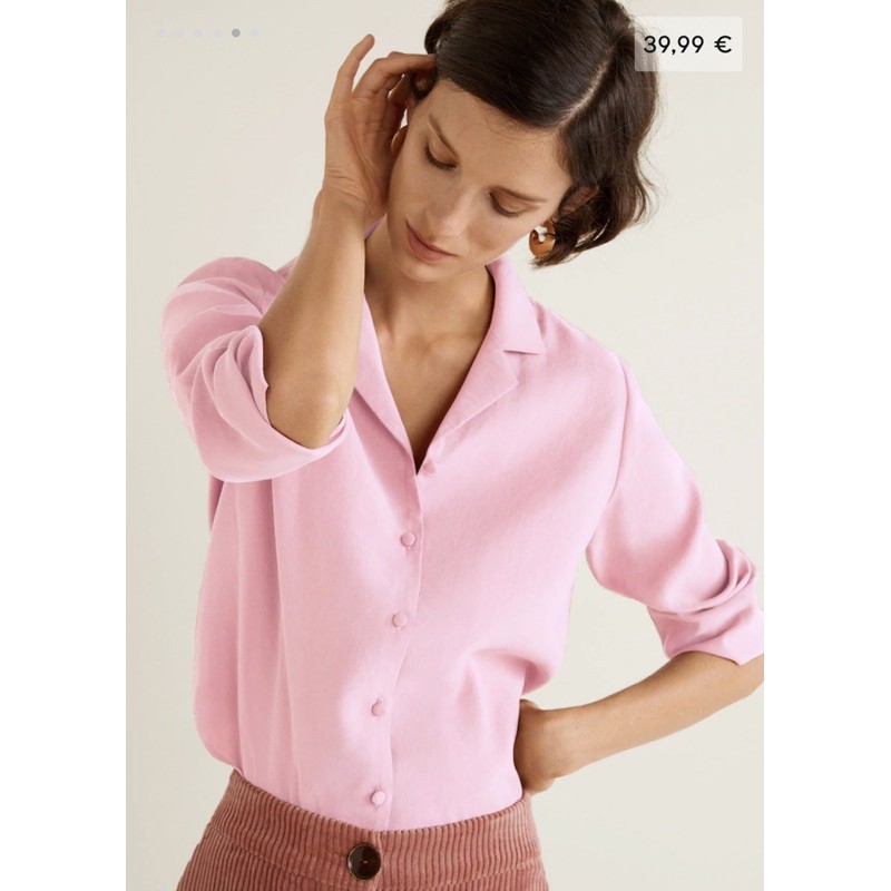 Sơ mi công sở Mango y ảnh Camisa